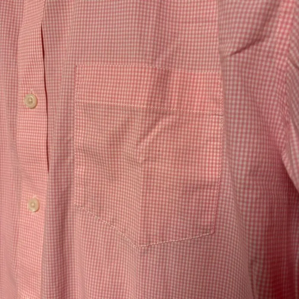 J. Crew Thompson Light Pink Gingham Long‎ Sleeve Dress Shirt Mens Sz XL